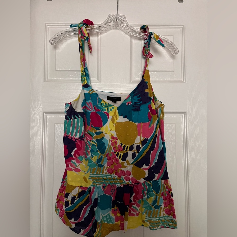 Tie shoulder multicolor top